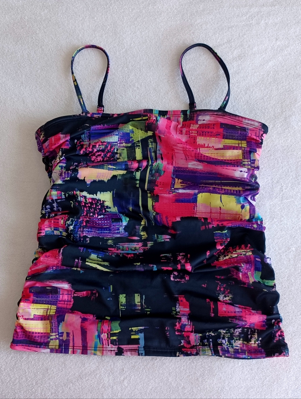 VENUS Abstract Multi-Color Print Tankini Top, Size 8-10 - Picture 1 of 10